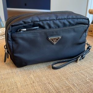 Authentic Prada black travel pouch